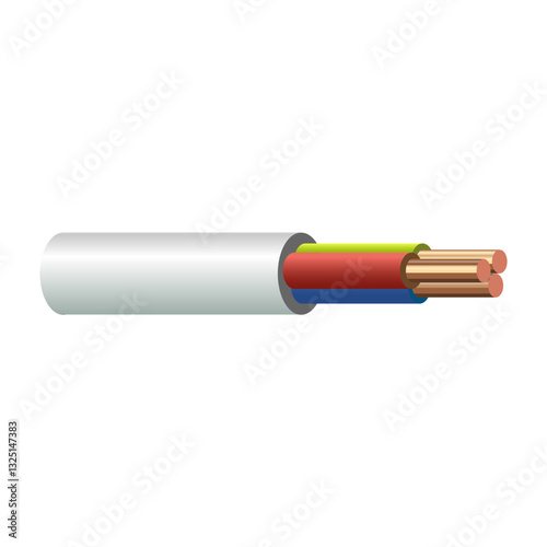 Electrical three core cooper cable PVC insulated.