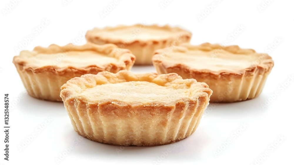 Tartlets empty on white background Tartlets empty on white background