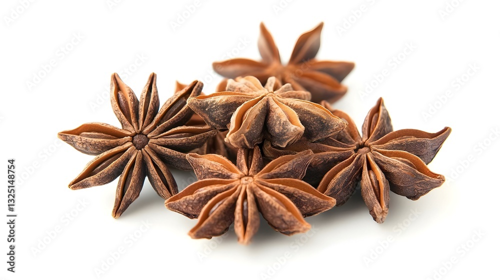 Star anise spice isolated on white background Star anise spice isolated on white background