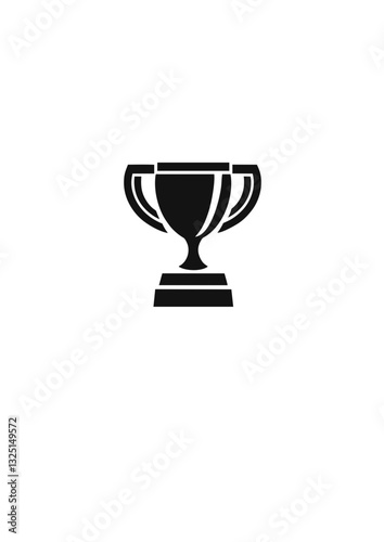 Trophy icon in black style for websites and digital content with copy space