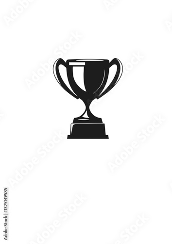 Trophy icon in black style for websites and digital content with copy space
