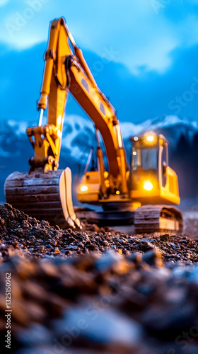 Heavy construction equipment at work photo