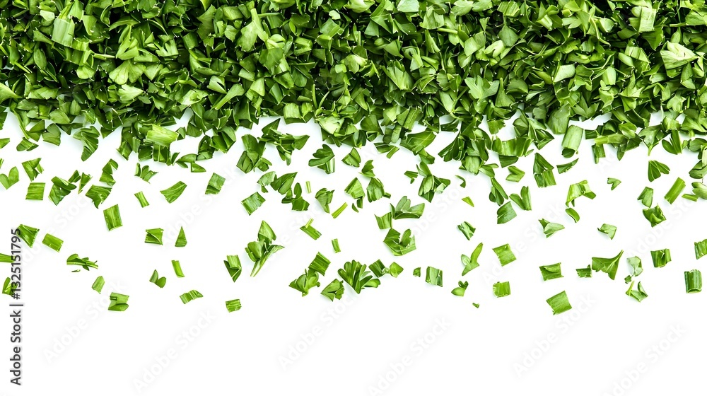 Fresh green chopped parsley leaves isolated Fresh green chopped parsley leaves isolated