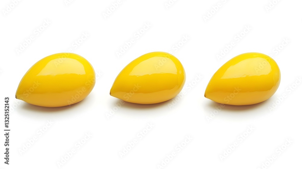 Four yellow mango isolated on white background Four yellow mango isolated on white background