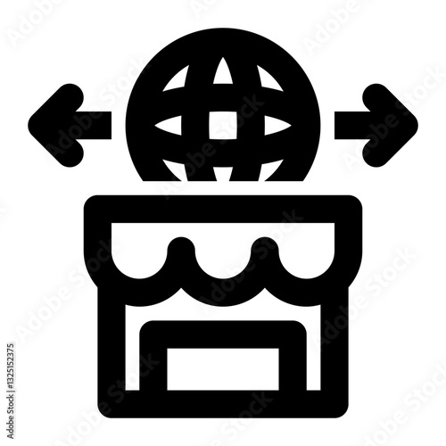 Market Expansion, Global Market, Globalization Outline Icon
