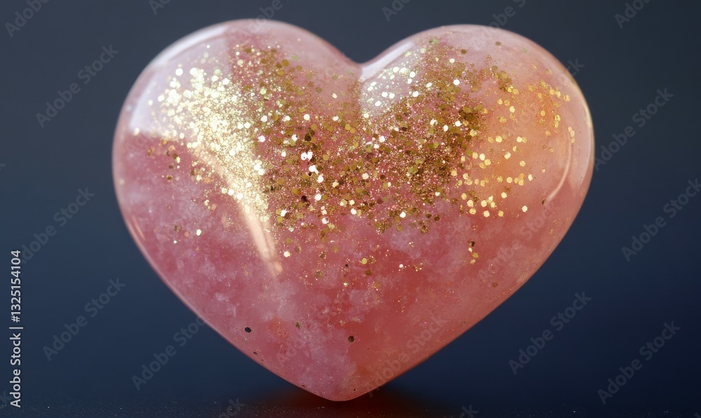 Obraz premium Stock heart adorned with glitter, embodying a happy Valentine's Day and love.