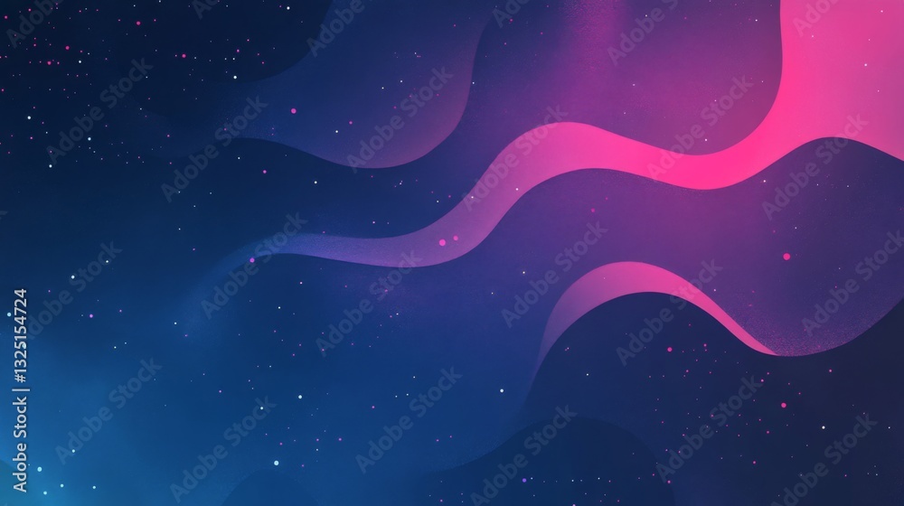 Fototapeta premium Abstract Cosmic Nebula Background with Pink and Blue Gradient Waves