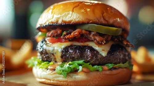 Hot & Spicy Burger A fiery beef burger topped with ghost pepper sauce, pepper jack cheese, crispy jalape, and lettuce