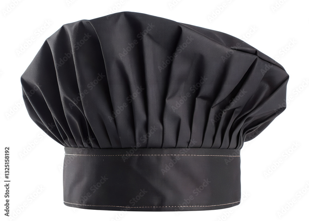 Chef hat and black cap on white background Chef hat and black cap on white background