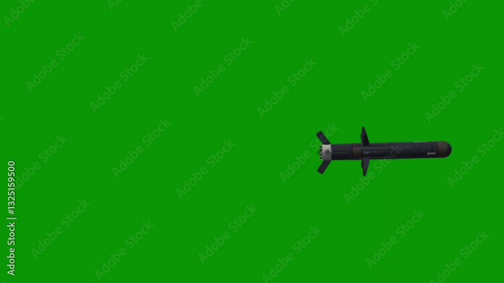 Missile with a strong smoke trail, ideal for high-energy action scenes.
