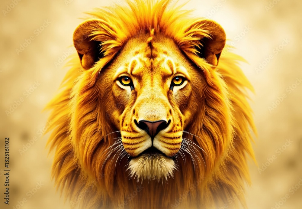 Fototapeta premium Close-up Portrait of a Male Lion