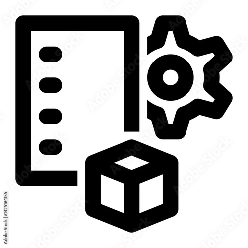 Bill of Materials, BOM, Material List Outline Icon
