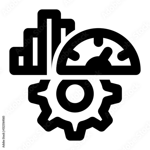 Capacity Utilization, Manufacturing Capacity, Production Capacity Outline Icon
