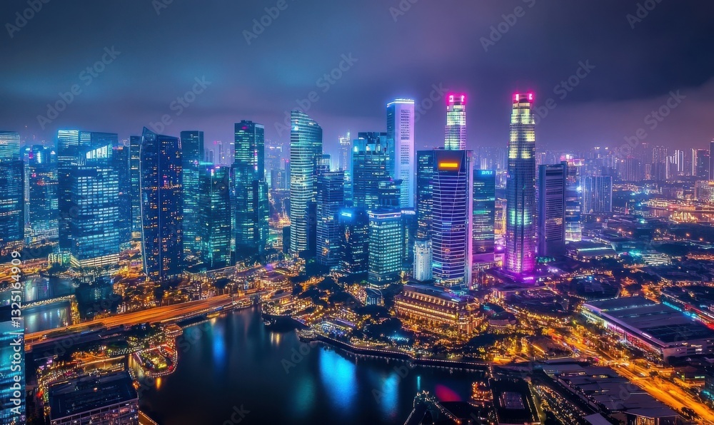 Fototapeta premium Urban Night in Asia