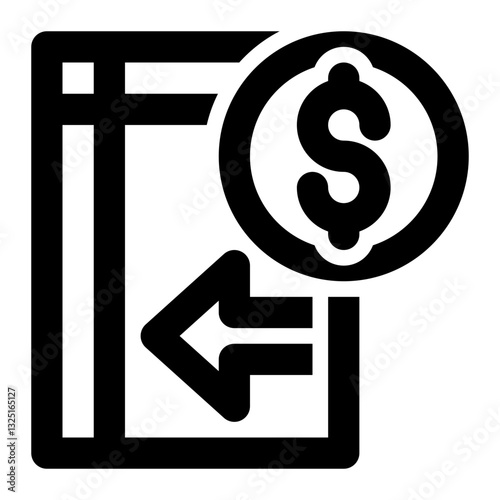 Account Receivable, Receivables, Debt Collection Outline Icon
