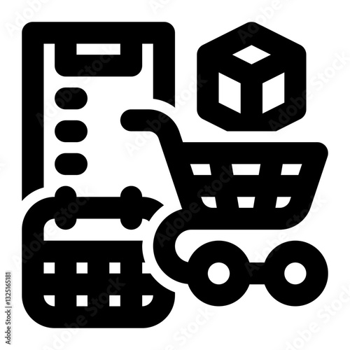 Shopping Schedule, Monthly Shopping, Shopping Plan Outline Icon
