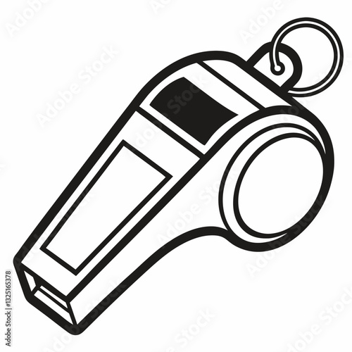 metal whistle isolated