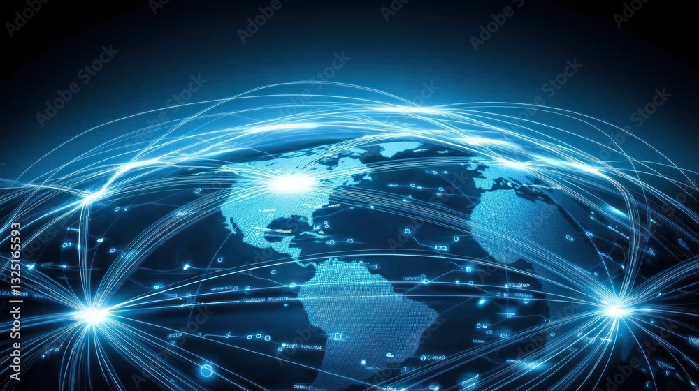 Global network connection, digital world map. (1) Global network connection, digital world map. (1)