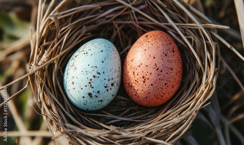 Fototapeta premium Three eggs different color