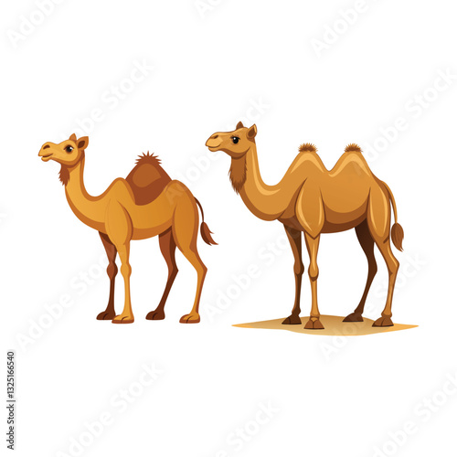 a flat illustration of a camel