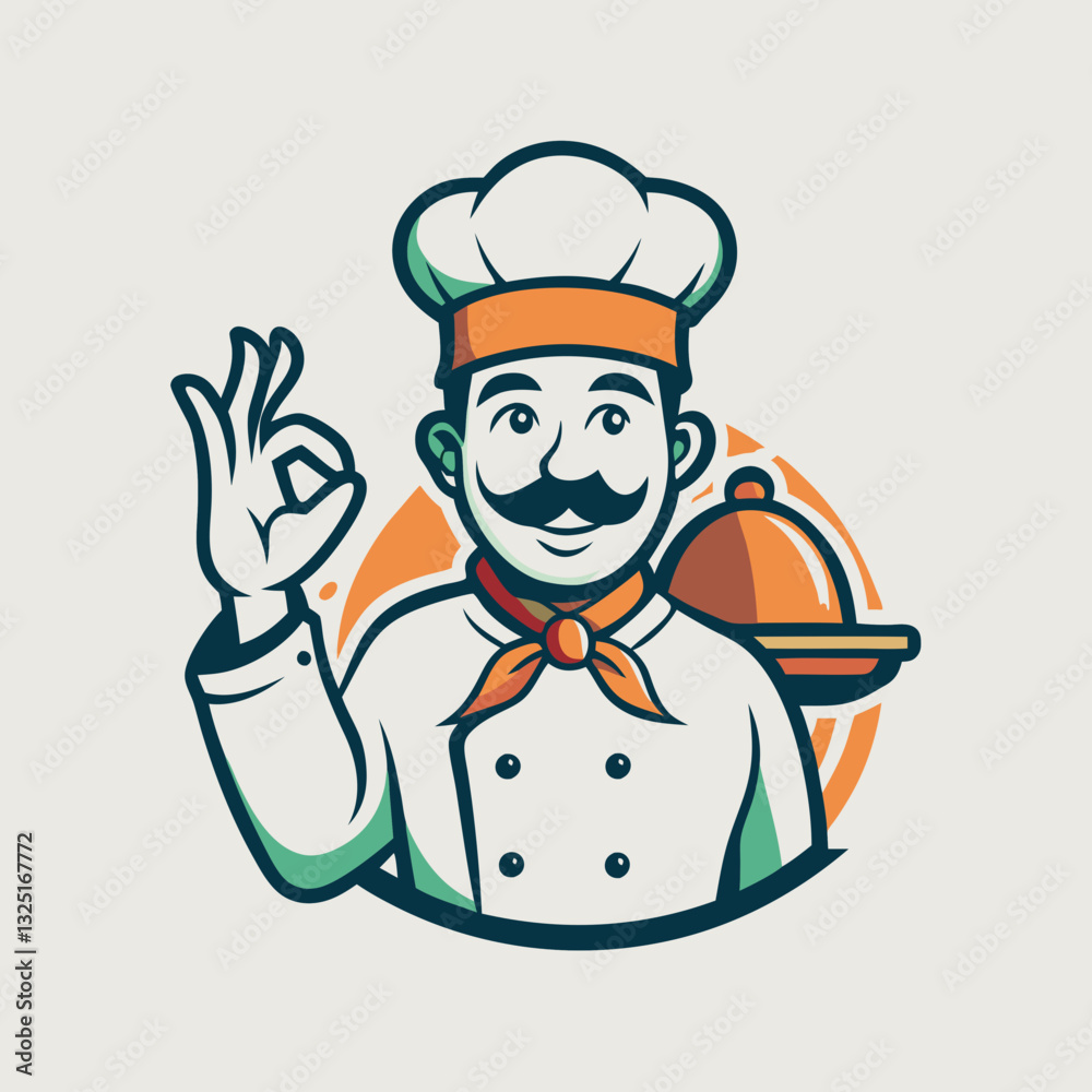chef with a tray chef with a tray