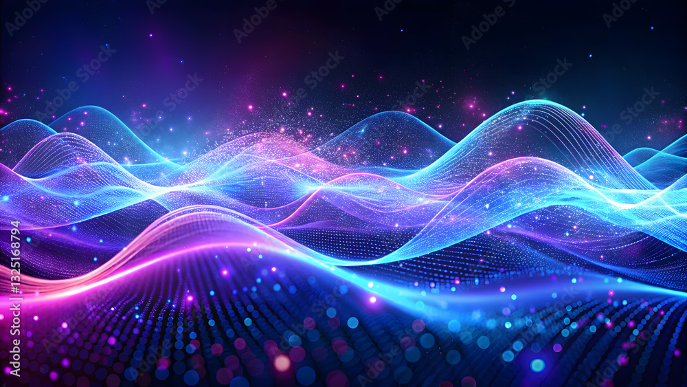 Naklejka premium dynamic canvas of vibrant, futuristic light waves creating mesmerizing effect