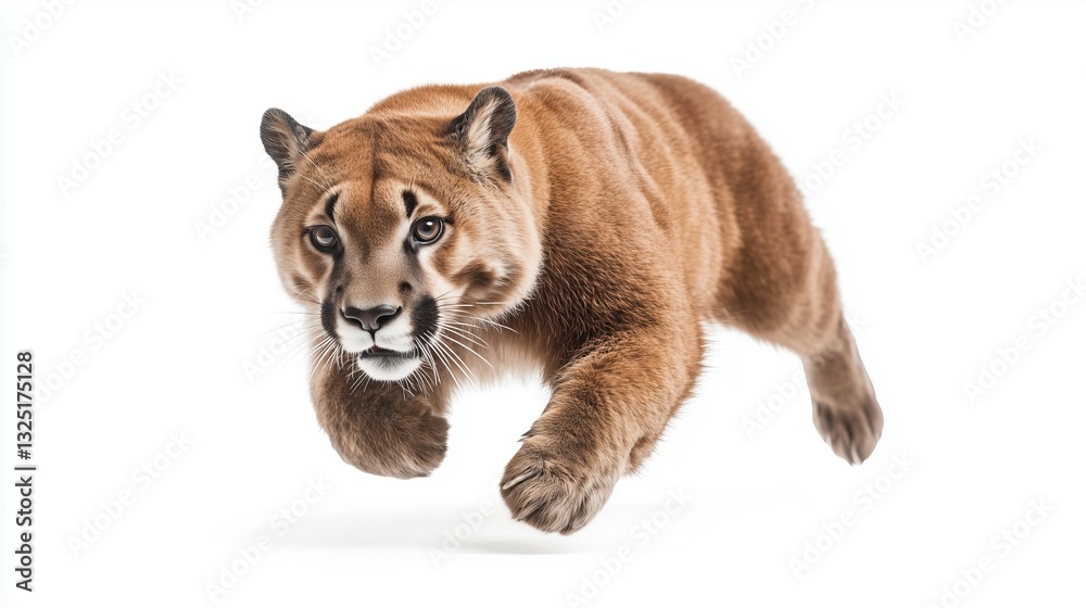 Obraz premium Running cheetah on a white background, isolated