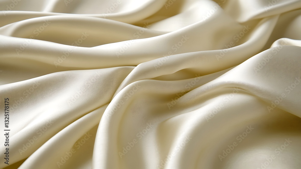 Obraz premium Soft cream colored fabric with folds and delicate light play