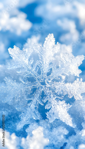 Intricate snowflake close-up