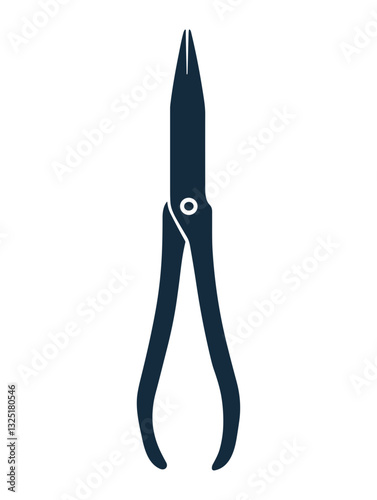 Dark Navy Tweezers Icon, on White Background