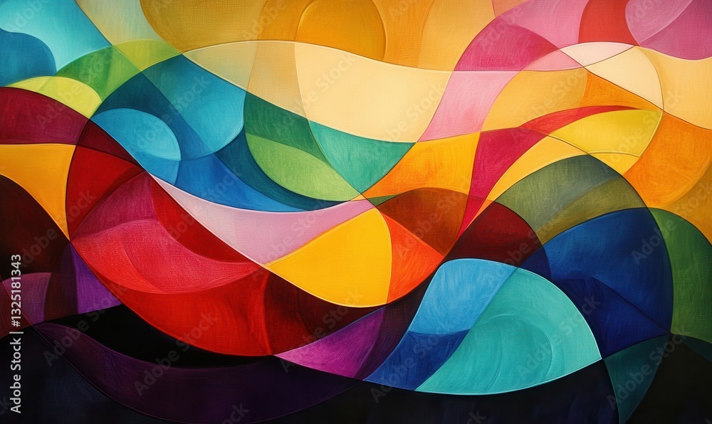 Obraz premium Vibrant waves of color blend together in dynamic abstraction
