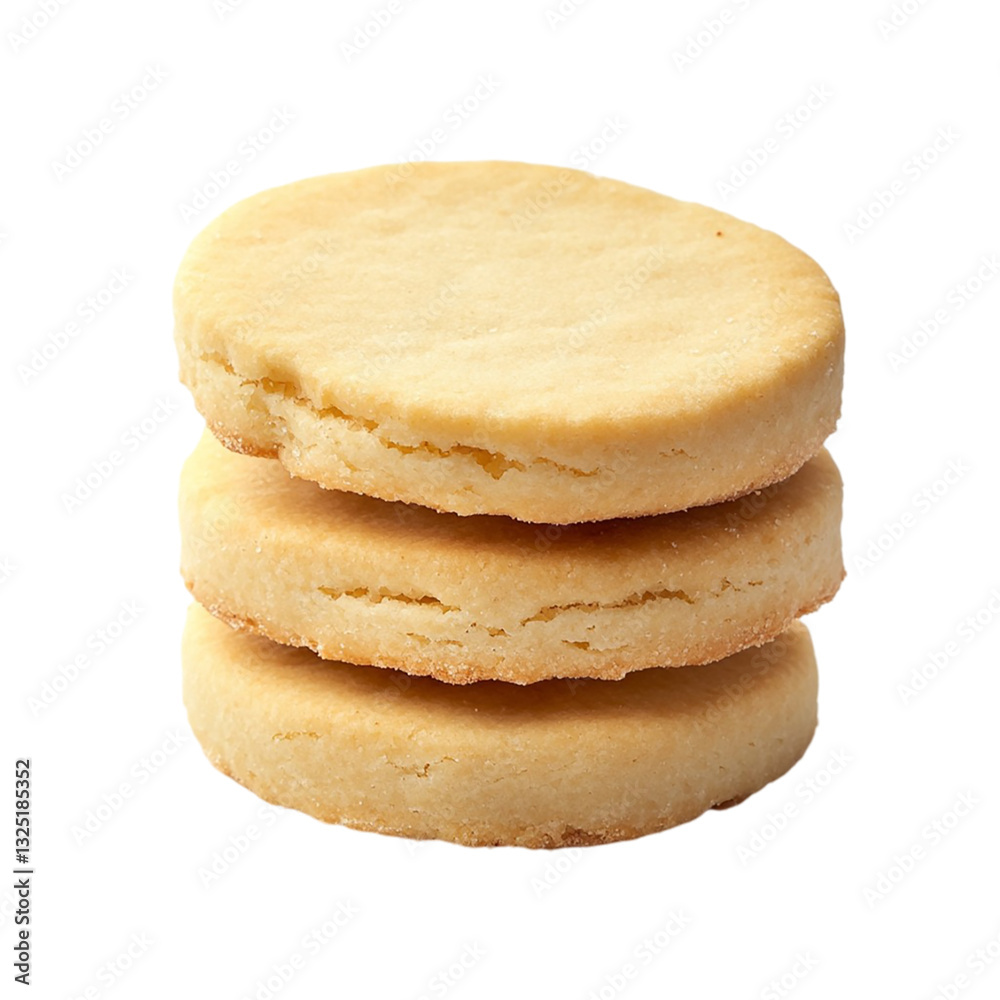 Stack of Buttery Shortbread Cookies isolated on transparent background Stack of Buttery Shortbread Cookies isolated on transparent background