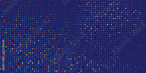 Obraz na plátně Colorful Blue Pixel Mosaic Background Digital Technology