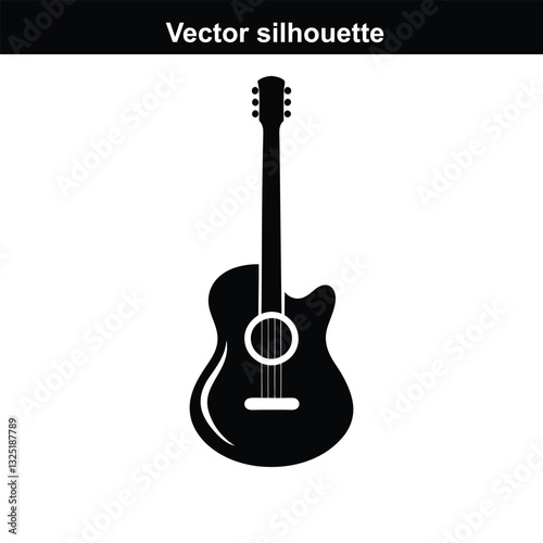 Vector illustration of an acoustic guitar isolated on white background