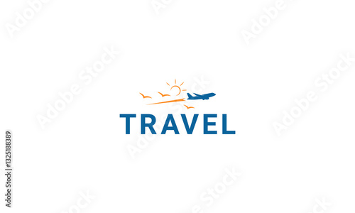 Simple Creative travel logo design template.