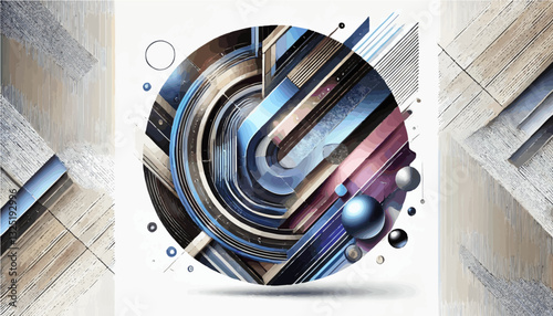 Moderne 4K Vektorgrafik – Abstraktes Design mit futuristischen Formen
