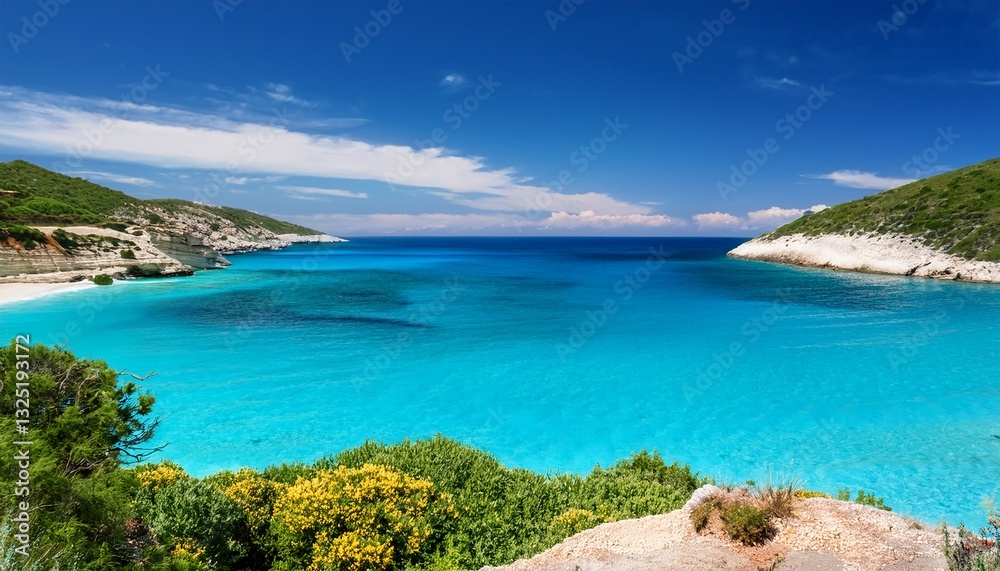 Obraz premium summer landscape with a turquoise sea