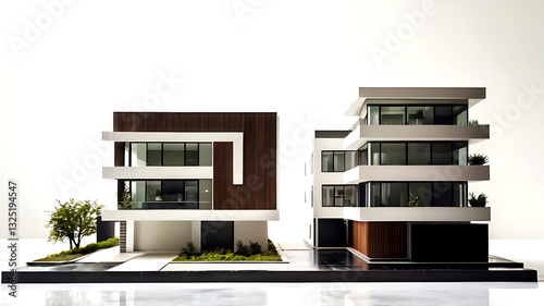 集合住宅、ビルの建築模型