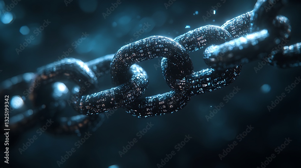 Glowing Metal Chain with Engraved Symbols, Close-up of a glowing metal chain with engraved symbols, set against a dark background Glowing Metal Chain with Engraved Symbols, Close-up of a glowing metal chain with engraved symbols, set against a dark background