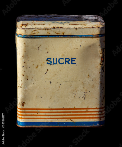 Obraz na płótnie A vintage French sugar tin labeled