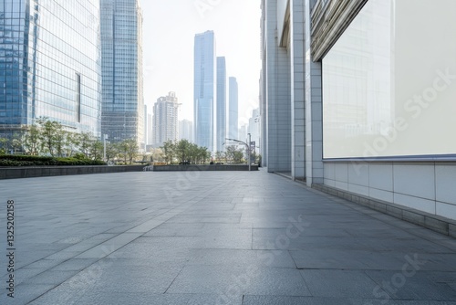 Wallpaper Mural Blank advertising space nestled in an urban skyline with skyscrapers Torontodigital.ca