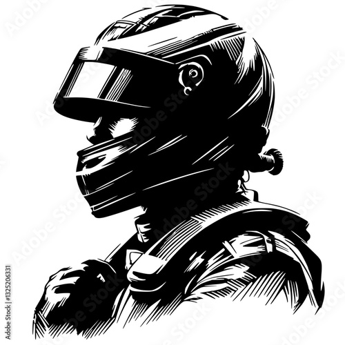 Silhouette portrait of a racer