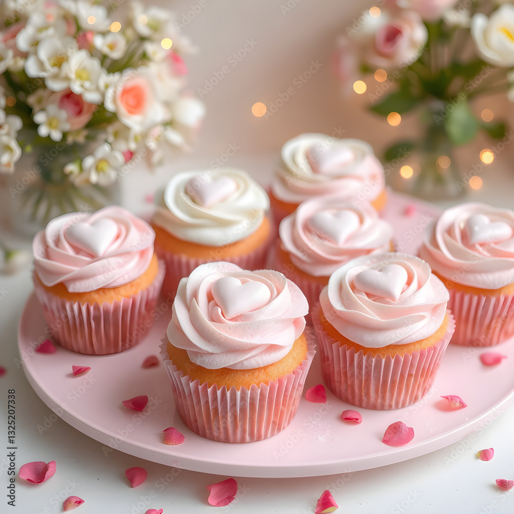 Pequeños Cupcakes Corazón: Una Explosión de Color y Sabor en Cada Porción Pequeños Cupcakes Corazón: Una Explosión de Color y Sabor en Cada Porción