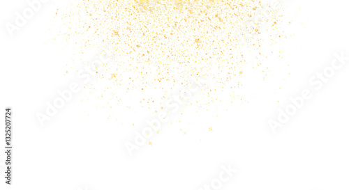 Sparkling Gold Confetti Falling transparent background PNG. This image showcases a dynamic display of gold confetti particles falling