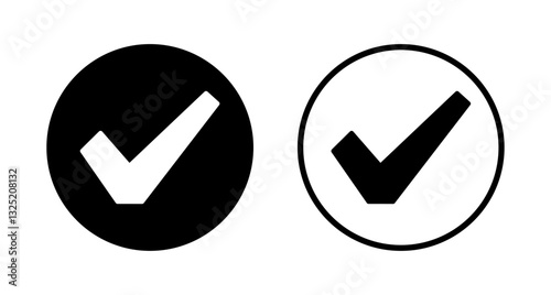 Check mark icon logo design. Tick mark sign and symbol