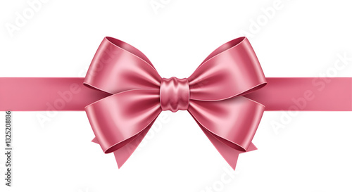 Elegant Rose Gold Ribbon Bow transparent background PNG. A stunning rose gold ribbon bow