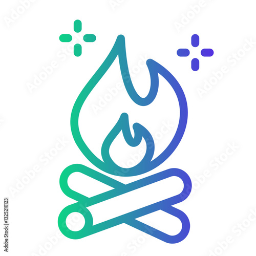 firewood Line Gradient Icon