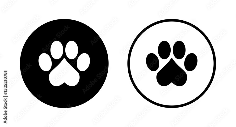 Fototapeta premium Paw icon logo design. paw print sign and symbol. dog or cat paw