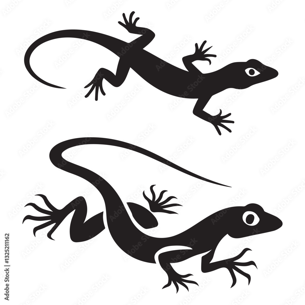 Naklejka premium silhouette of a lizard