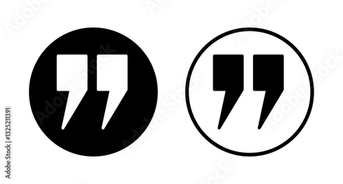 Quote icon logo design. Quotation mark sign and symbol